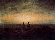 Caspar David Friedrich Two Men by the Sea painting